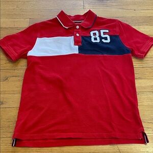 Tommy Hilfiger Red Polo with White & Navy Panels and '85' Patch - Kids
